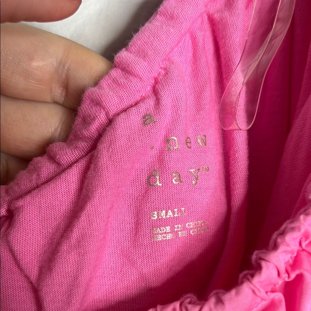 Pink Ruffled Off-Shoulder Women's Top - Picture 2 of 5